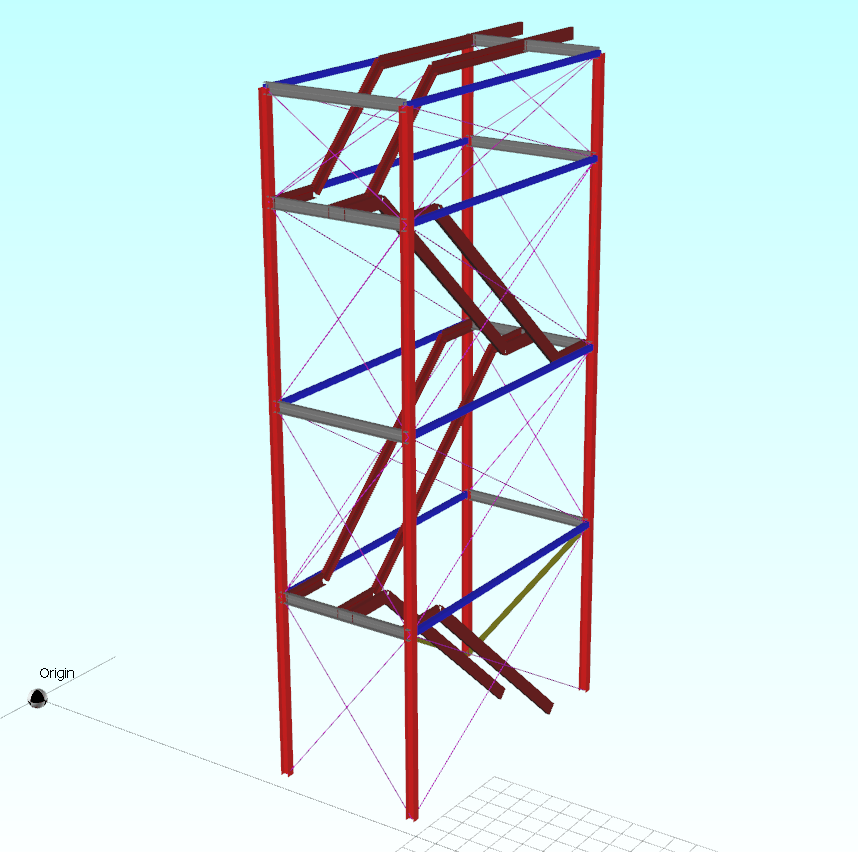 SpaceGass model of a roof access stairway